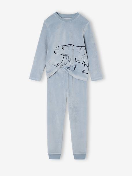 Set van 2 jongenspyjama's fluweel/velours Pooldieren hemelsblauw - vertbaudet enfant 