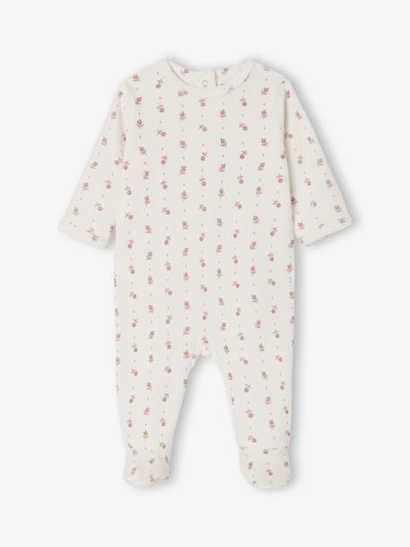 Lot de 3 pyjamas bébé mixtes en velours camel+cappuccino+rose - vertbaudet enfant 