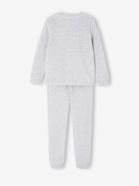 Pyjama garçon velours ours gris chiné - vertbaudet enfant 