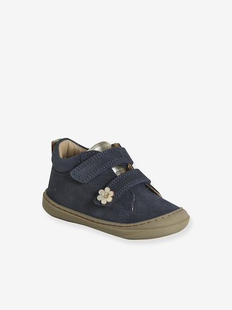 Bottillons scratchés cuir souple bébé premiers pas bordeaux+jaune pâle+marine+or+rose - vertbaudet enfant 