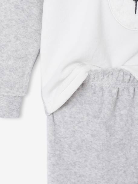Pyjama garçon velours ours gris chiné - vertbaudet enfant 