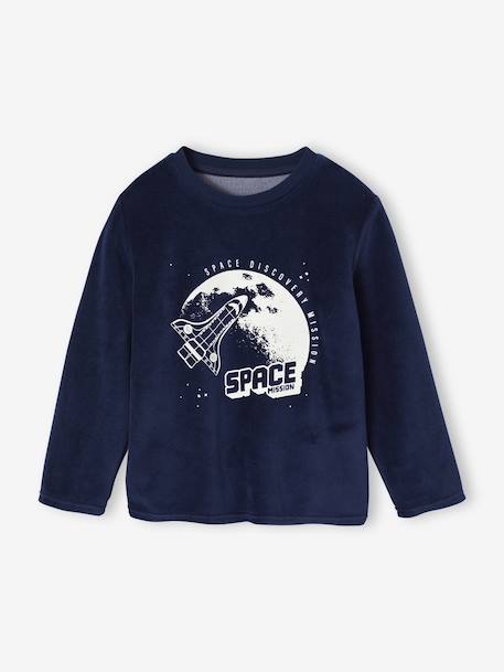 Pyjama garçon velours fusée marine - vertbaudet enfant 
