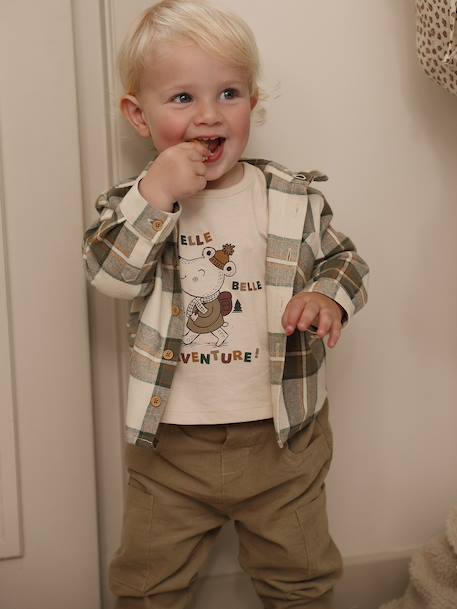 Chemise manches longues bébé kaki - vertbaudet enfant 