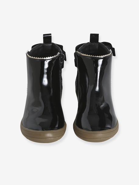 Bottines enfant fille synthétique zippées marron+noir - vertbaudet enfant 