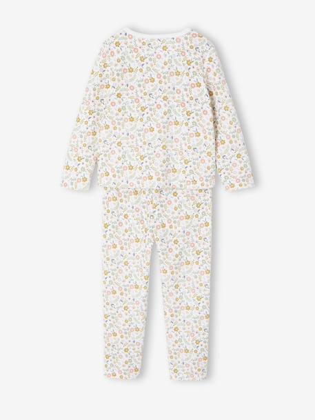 Set van 2 pyjama's fluweel / velours Eenhoorn meisje ecru - vertbaudet enfant 