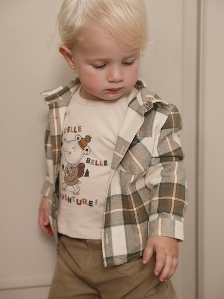 Chemise manches longues bébé kaki - vertbaudet enfant 