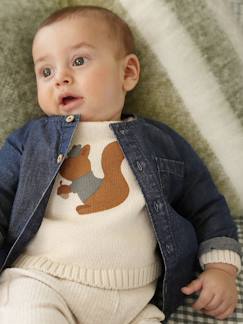 Bébé-T-shirt, sous-pull-Chemise naissance en denim