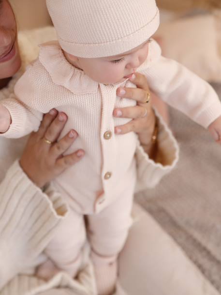 Ensemble naissance combinaison et bonnet rose - vertbaudet enfant 