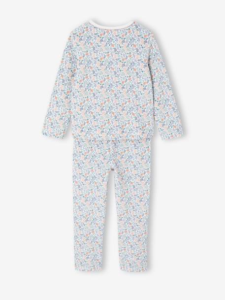 Lot de 2 pyjamas fille velours fleurs écru - vertbaudet enfant 