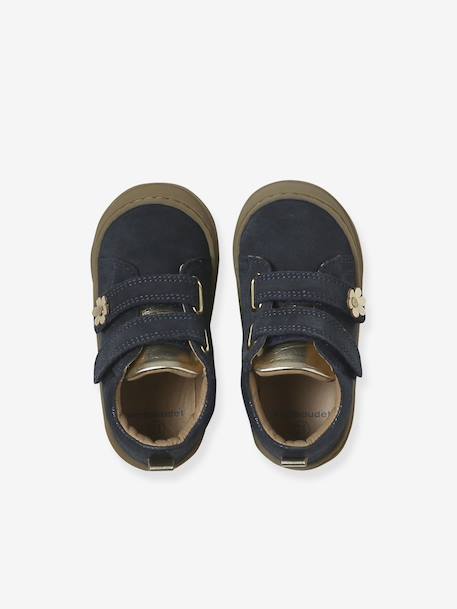 Bottillons scratchés cuir souple bébé premiers pas bordeaux+jaune pâle+marine+or+rose - vertbaudet enfant 