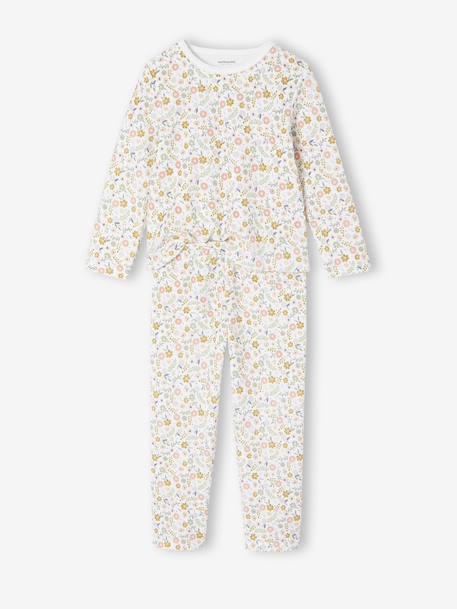 Set van 2 pyjama's fluweel / velours Eenhoorn meisje ecru - vertbaudet enfant 