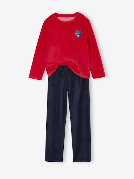 Set van 2 jongenspyjama's fluweel/velours Politie marineblauw - vertbaudet enfant 