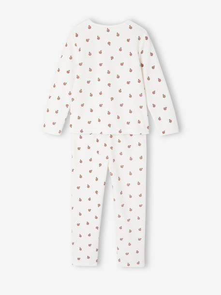 Set van 2 pyjama's voor meisjes in fluweel / velours Fruit ecru - vertbaudet enfant 