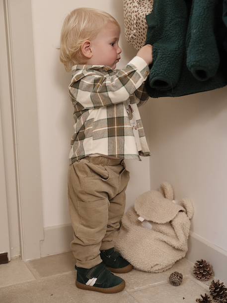 Chemise manches longues bébé kaki - vertbaudet enfant 