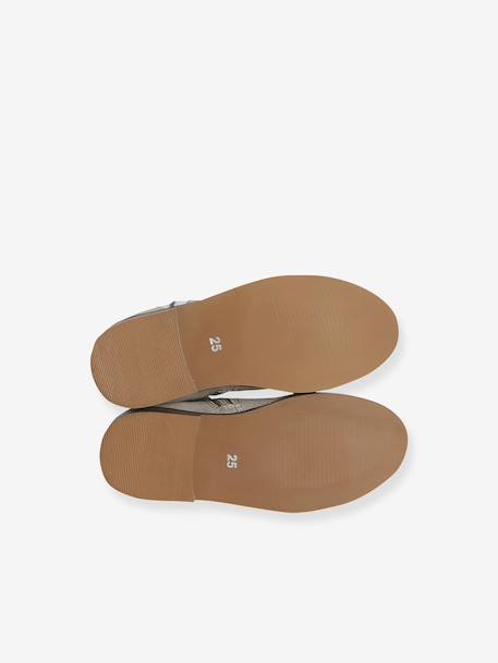 Leren meisjeslaarzen met rits en elastiek goud+kameel+marineblauw+zwart - vertbaudet enfant 