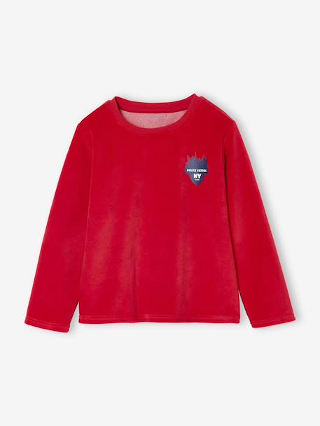 Set van 2 jongenspyjama's fluweel/velours Politie marineblauw - vertbaudet enfant 