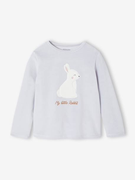 Pyjama  fluweel / velours  voor meisjes Konijn hemelsblauw - vertbaudet enfant 