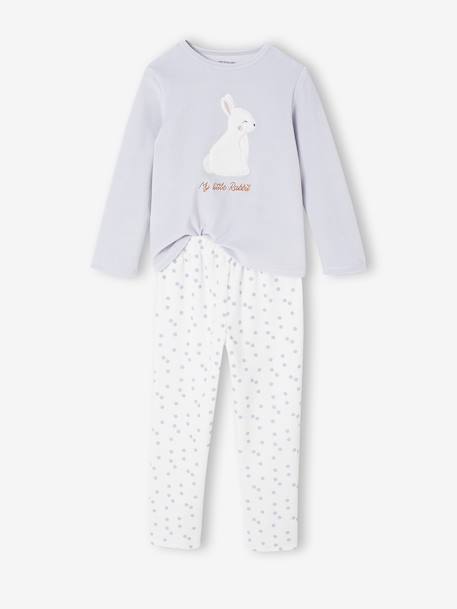 Pyjama  fluweel / velours  voor meisjes Konijn hemelsblauw - vertbaudet enfant 