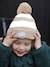 Ensemble rayé bonnet péruvien, snood et moufles bébé rayé beige - vertbaudet enfant 