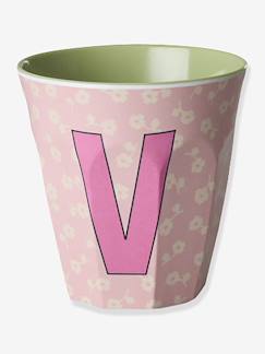 Puériculture-Gobelet moyen en mélamine avec fleurs LETTRE V rice, 250 ml