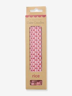 -Set van 10 lange verjaardagskaarsen HEART PRINT PINK RICE 