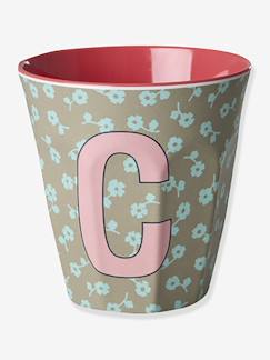 Puériculture-Repas-Gobelet moyen en mélamine avec fleurs LETTRE C rice, 250 ml
