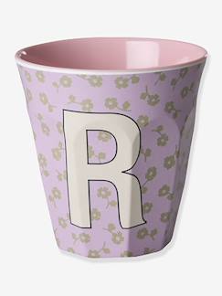 Puériculture-Repas-Gobelet moyen en mélamine avec fleurs LETTRE R rice, 250 ml