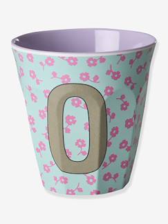 Puériculture-Repas-Gobelet moyen en mélamine avec fleurs LETTRE O rice, 250 ml
