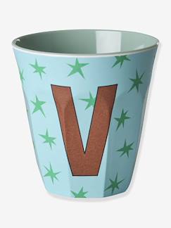 Puériculture-Repas-Gobelet moyen en mélamine avec étoiles LETTRE V rice, 250 ml