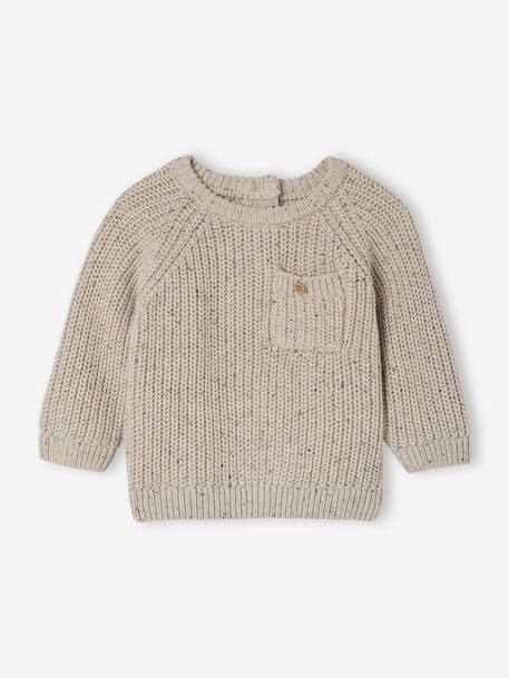 Pull bébé en maille côtelée beige chiné - vertbaudet enfant 