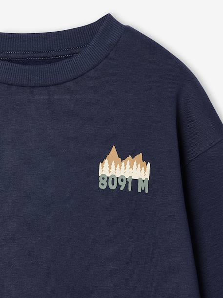 Lot 2 Sweats Col Rond Print garçon noix de pécan - vertbaudet enfant 