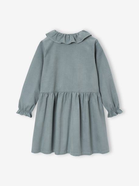 Robe en velours milleraies fille anthracite+vert sauge - vertbaudet enfant 