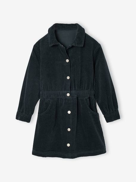 Jurk in fluweel / velours voor meisjes dennen+zachtpaars - vertbaudet enfant 