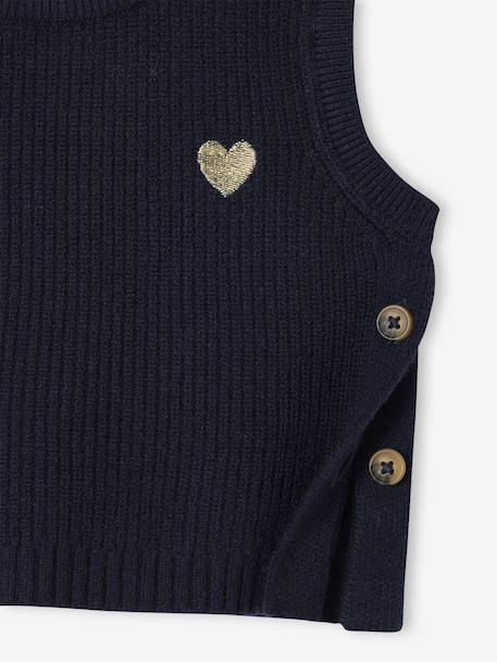 Mouwloze trui baby ecru+marineblauw - vertbaudet enfant 