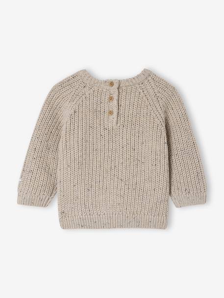 Pull bébé en maille côtelée beige chiné - vertbaudet enfant 