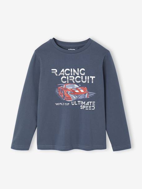 T-shirt motif ludique garçon écru+gris ardoise+gris chiné - vertbaudet enfant 