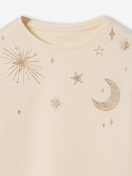 Tee-shirt fille étoiles brillantes vanille - vertbaudet enfant 