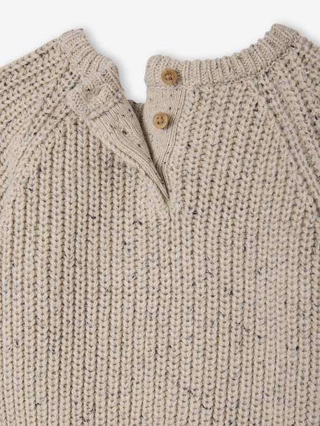 Pull bébé en maille côtelée beige chiné - vertbaudet enfant 