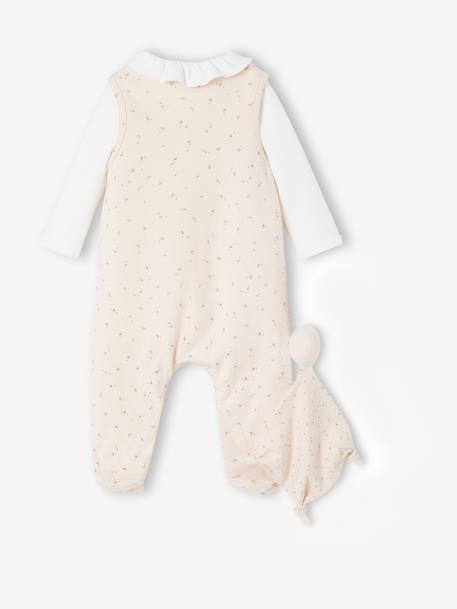 Ensemble 3 pièces naissance combinaison body doudou rose+vert d'eau - vertbaudet enfant 