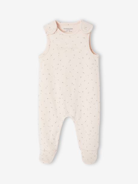 3-delige babyset met babypakje + body + knuffels blauwgroen+rozen - vertbaudet enfant 