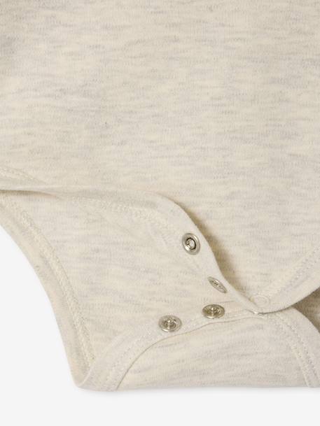 Lot de 3 bodies naissance avec ouverture américaine beige chiné - vertbaudet enfant 