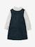 Ensemble fille robe chasuble en velours et blouse gaze coton bleu pétrole - vertbaudet enfant 