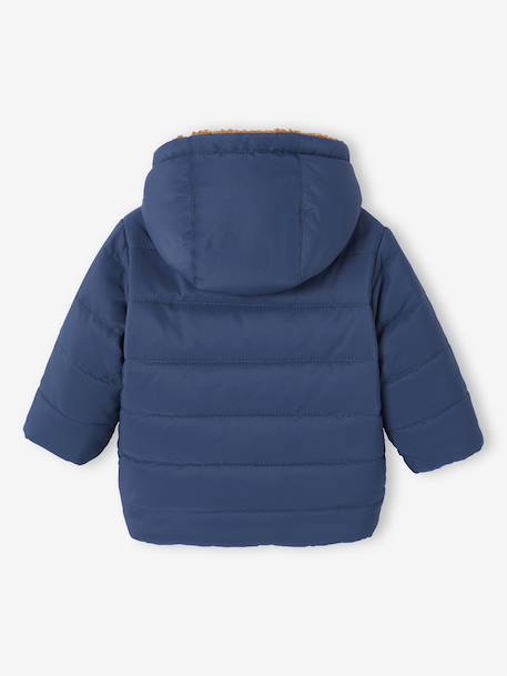 Doudoune à capuche bébé réversible marine - vertbaudet enfant 