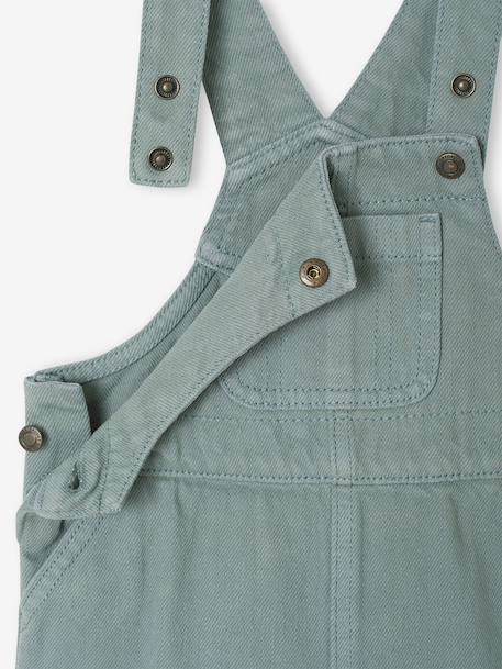 Salopet voor baby's in pigment geverfde keperstof groen - vertbaudet enfant 