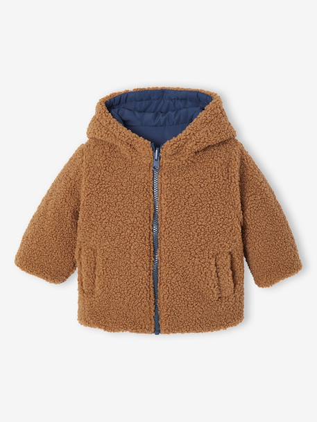 Doudoune à capuche bébé réversible marine - vertbaudet enfant 