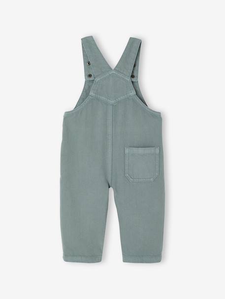 Salopet voor baby's in pigment geverfde keperstof groen - vertbaudet enfant 