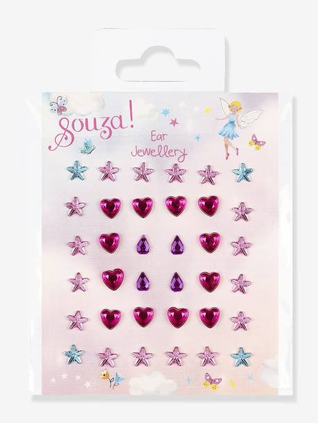 Zelfklevende oorsieraden sterren + harten SOUZA meerkleurig - vertbaudet enfant 