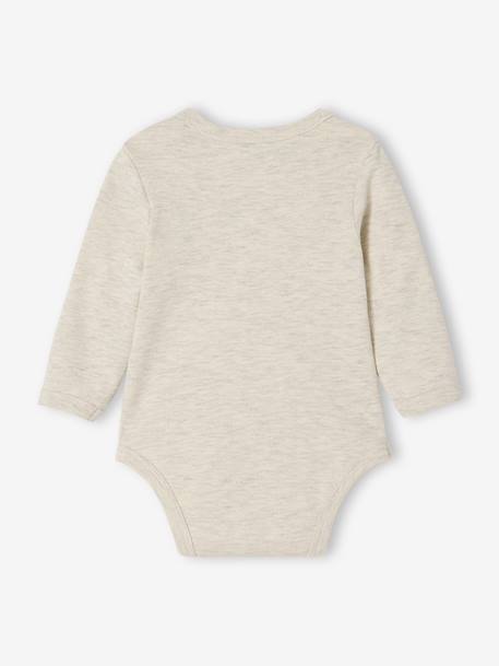 Lot de 3 bodies naissance avec ouverture américaine beige chiné - vertbaudet enfant 