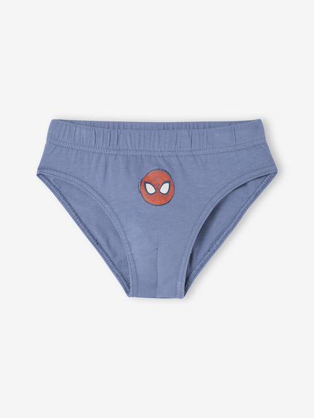 Lot 5 Slips Spiderman Garçon bleu chambray - vertbaudet enfant 
