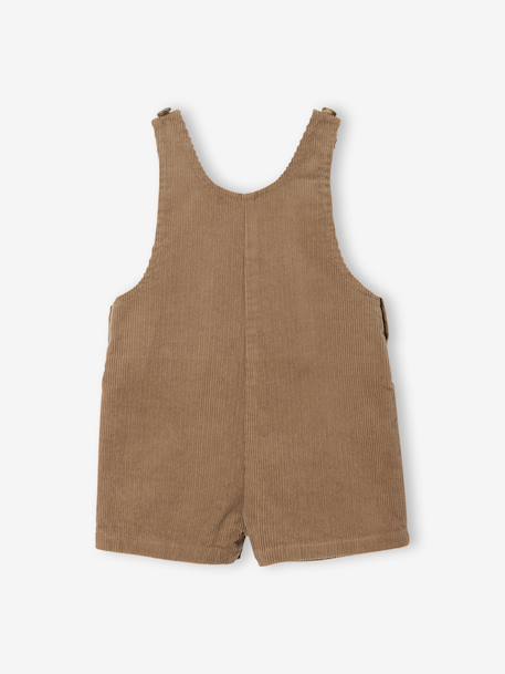 Salopet met korte broek voor baby's in ribfluweel pecannoot - vertbaudet enfant 